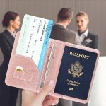 RFID Blocking Passport Holder Wallet in Rose Gold