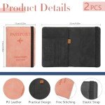 2 Pack RFID Passport Holders - Travel Essentials