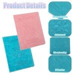 2-Pack Leather Passport Holder Wallets - Pink & Blue