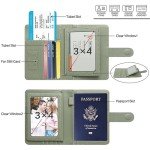 RFID Blocking Passport Wallet for Travel - Aqua Green