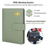 RFID Blocking Passport Wallet for Travel - Aqua Green