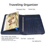 Navy Blue RFID Passport Holder with Photo Slot
