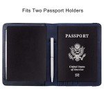Navy Blue RFID Passport Holder with Photo Slot