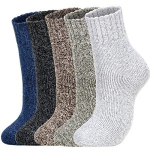 Clothclose 5 Pairs Wool Socks - Warm Wool Socks For Women/Men, Super Soft Crew Socks Boot Socks, Thick Knit Cozy Socks