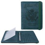 Dark Green RFID Passport Holder with Pen Slot