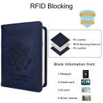 Navy Blue RFID Passport Holder with Photo Slot