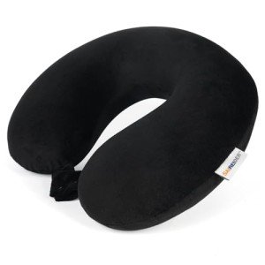 Memory Foam Travel Neck Pillow - Black