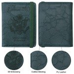 Dark Green RFID Passport Holder with Pen Slot