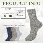 Clothclose 5 Pairs Wool Socks - Warm Wool Socks For Women/Men, Super Soft Crew Socks Boot Socks, Thick Knit Cozy Socks