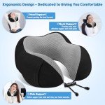 Cozy Memory Foam Travel Pillow - Black