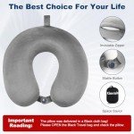 Compact Memory Foam Travel Neck Pillow (Grey)