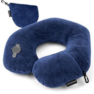 Inflatable Travel Neck Pillow with Soft Cover