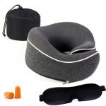 Memory Foam Travel Neck Pillow - Gray