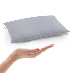Mini Gray Pillow for Sleeping and Travel