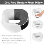 Memory Foam Travel Neck Pillow - Gray