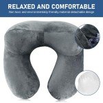 Cozy Inflatable Travel Pillow with Eye Mask & Earplugs