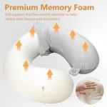 Memory Foam Travel Pillow - Grey U Shape