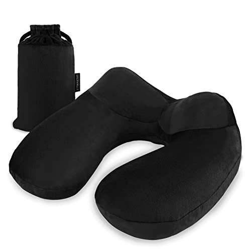Inflatable Travel Pillow - Soft Velvet Comfort