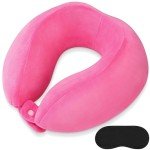 Adjustable Memory Foam Travel Neck Pillow - Rose Red