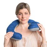 Travelon Wrap-n-Rest Travel Pillow, Cobalt/Gray