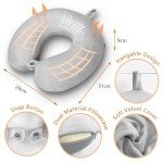 Memory Foam Travel Pillow - Grey U Shape