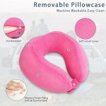 Adjustable Memory Foam Travel Neck Pillow - Rose Red