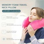 Adjustable Memory Foam Travel Neck Pillow - Rose Red