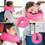 Adjustable Memory Foam Travel Neck Pillow - Rose Red