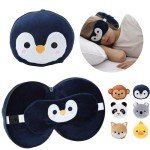 Penguin Travel Pillow Set with Eye Mask