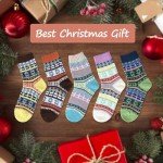 besky 5 Pairs Winter Wool Socks Women, Knit Thick Wool Soft Warm and Breathable Cozy Socks for Womens, Mountain Climbing, Skiing - Christmas Gifts