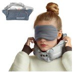 Inflatable Travel Neck Pillow with Eye Masks
