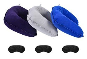 3-Pack Inflatable Travel Pillows for Support
