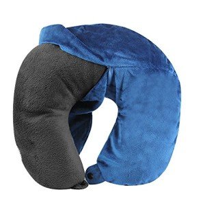 Blue Washable Neck Pillow Cover for Travel
