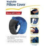 Blue Washable Neck Pillow Cover for Travel