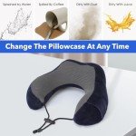 Comfy U-Shaped Neck Pillow Cover - Gray