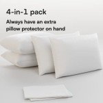 Set of 4 Soft Zipper Pillow Protectors