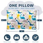 Dino Toddler Pillow with Case - 14x19 Inches