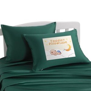 Silk Satin Toddler Pillowcases - 2 Pack, Dark Green