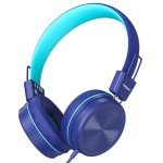 Cowyawn Kids Headphones, Toddler Headphones with Safe Volume Limiter 94 dB, Wired School Headphones for Kid with Adjustable and Flexible Design for Boys/Girls/Children/Teens/iPad/Computer (Blue)