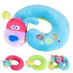 Plush Dog Neck Pillow for Kids Travel Comfort