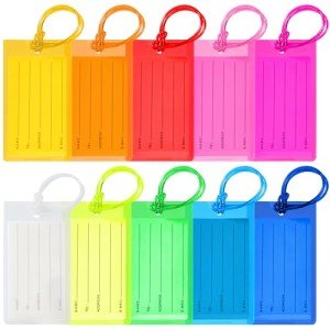 10 Pack Colorful Luggage Tags for Travel