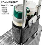Travel Cup Holder for Suitcase Handles - Grey