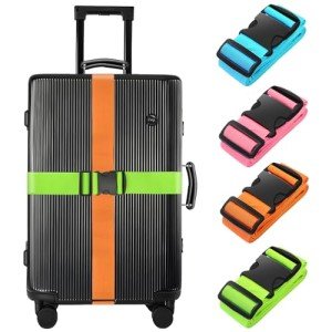 4 Pack Colorful Travel Luggage Straps 79" Long