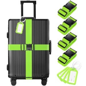 8-Pack TSA Approved Luggage Straps and Tags