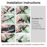 Adjustable Luggage Straps with Metal Buckle - Black