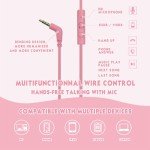 Mokata Headphone Kids Volume Limited 85/96dB Wired Over-Ear/On-Earr Foldable Headset with Inline Cable Aux 3.5mm Cord Mic for Boy Girl Child School PC Notebook Tablet Pink