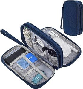 Navy Blue Electronic Organizer Bag for Travel