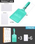 3 Pack PU Leather Luggage Tags - Travel Essentials