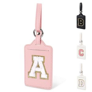 Personalized Letter A Luggage Tag - Pink