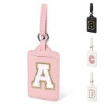Personalized Letter A Luggage Tag - Pink